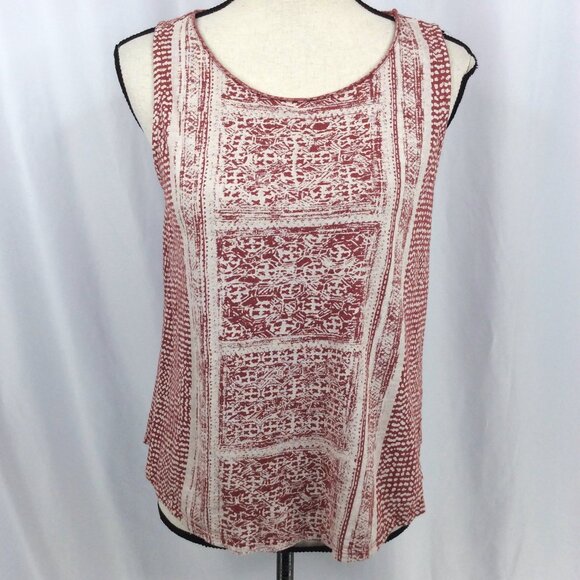 Lucky Brand Printed Tank Top Womens Size Medium High Neck Sleeveless Modal Blend - Picture 3 of 10